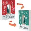 2 x Double-Sided Christmas Tabletop Sign with Doorway & Mini Xmas Tree, Festive Wood Decor for Desk, Shelf, Mantle, Tray - Xmas Village Display Centerpiece(Christmas tree)