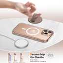 Magnetic Phone Ring Grip Holder, Silicone Finger Loop Grip, Compatible with MasSafe, Back of Phone for iPhone Pro Max/Plus/16/15/15/14/13/12 Series, Light Brown