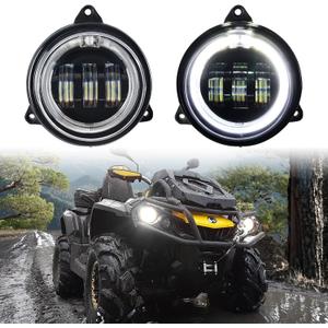 LED Low Beam Headlights with Halo Ring DRL Compatible with 2012-2022 Can Am Outlander 500 650 800 850 1000 XMR STD XT XT-P Accessories Head Lamp Replacement for 710006177 (2PCS)