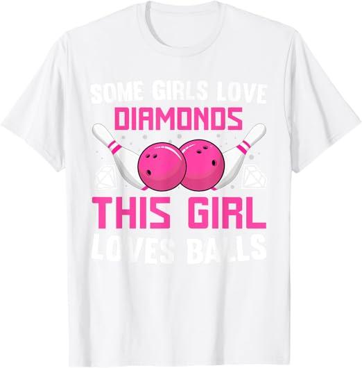 Funny Bowling Art for Women Girls Track Bowling Spare Bowler T-Shirt