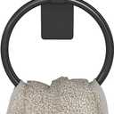 STWWO Adhesive Towel Ring, Hand Towel Holder for Bathroom, Adhesive Round Towel Ring for Bath RV, Black