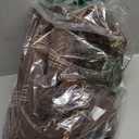 Creative Co-Op Recycled Cotton Blend Throw Blanket with Fringe, Brown Plaid (One Size)