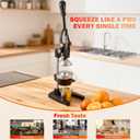 Manual Cast Iron Juicer, Commercial Lemon Squeezer, Professional Citrus Juicer, Ideal for Extracting Juice From Lemons, Oranges, and Grapefruits. Easy to Clean. (Black)