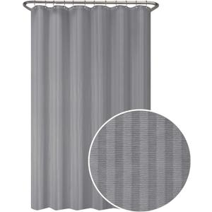 Zenna Home Ultimate Striped Waterproof Fabric Shower Curtain or Liner, 70" x 72" Grey (MSC19089)