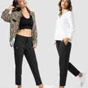 G Gradual Women's Pants with Deep Pockets 7/8 Stretch Ankle Sweatpants for Golf, Athletic, Lounge, Travel, Work (Black, XXL)