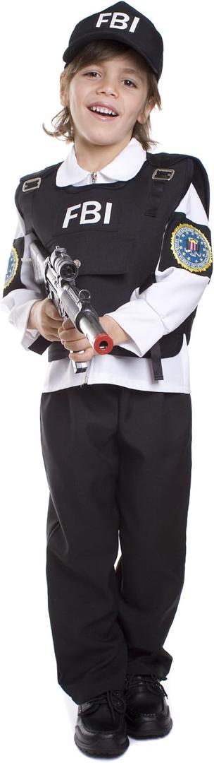 Dress Up America FBI Costume for Kids - Federal Agent Dress-Up for Boys - Perfect for Role-Play and Halloween (Large)