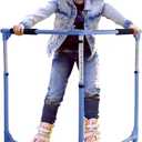 GanFindX Folding Skater Aid for Kids Roller Skating, Roller Skate Trainer for Kids Toddler Adjustable Height Training Walker (Denim Blue)