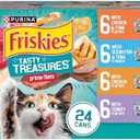 Purina Friskies Wet Cat Food Variety Pack, Tasty Treasures Prime Filets (With Chicken and Tuna, With Chicken, and With Ocean Fish and Tuna, and With Turkey) - (Pack of 24) 5.5 oz. Cans
