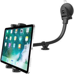 Car Truck Windshield Tablet Mount for 4-13" iPad Phone, Gooseneck 16" Long Arm Car Dashboard Holder with Lock Suction Cup & Anti Shake for iPad Pro 12.9 Air Mini, Galaxy Z Fold 4 3, Fire HD