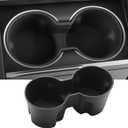 Cup Holder Insert for Tesla Highland Model 3 2024, Car Center Console Silicone Shockproof Cup Holder for 2024 Model 3, Removable Washable Drink Holder for Tesla Interior Accessories (Black)