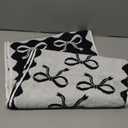 SmoothNovelty 4 Pcs Black Bow Hand Towels for Bathroom 13 x 29'' Soft 100% Cotton Coquette Face Towel Kitchen Decor Absorbent Preppy Bathroom Decor Bridal Shower Wedding Gift