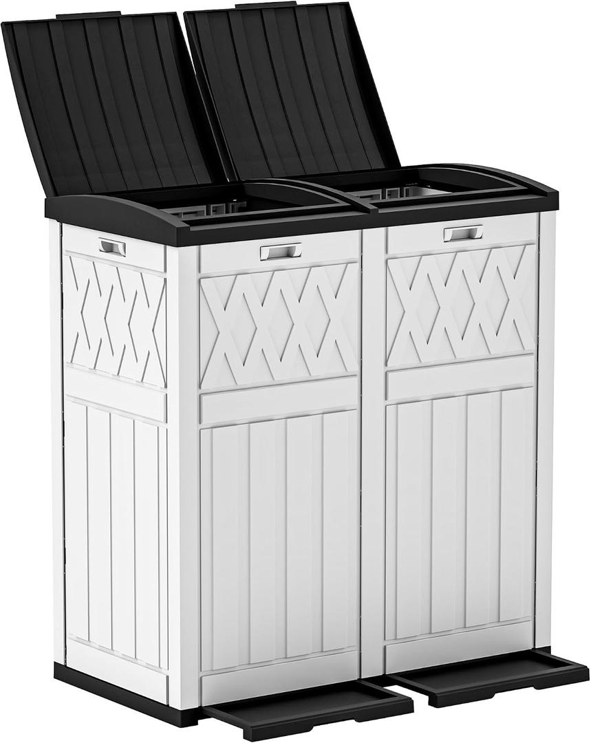 DWVO 72-Gallon Dual Outdoor Trash Can