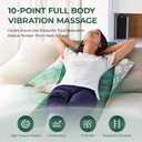 Full Body Massage Mat with Heat, Detachable Massager Pad Deep Tissue Pain Relief,10 Vibrating Motors for Relaxation at Home or Office