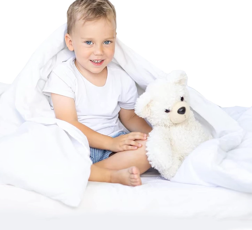 Continental Bedding Toddler Comforter, 100% White Goose Down Duvet Insert, Sleep Blanket with Cotton Shell, Fits Standard Crib, Toddler Bed, 39x47 Inches, White