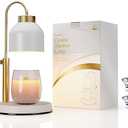 AIKUT Candle Warmer Lamp, with 2 Bulbs,Timer & Dimmer,Compatible with Large Yankee Candle Jars,3 Wick Candles,Height Adjustable Electric Top Candle Melter,White,110-120v,Mother's Day Gifts
