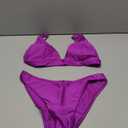 Bathing Suits for Women Deep V Neck Sexy Two Piece Bikini Sets for Women Thong Halter Cheeky Swimsuit (US, Alpha, Small, Regular, Regular, Purple)