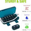 Vikie Weekly Pill Organizer 2 Times a Day with AM PM Sections, BPA-Free, Portable & Moisture-Proof for Pills, Vitamins, Supplements (2x7 Blue)