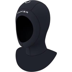 XUKER Neoprene Wetsuit Hood 3/2mm for Men Women, Diving Cap Surfing Thermal Hood for Snorkeling Swimming Canoeing (Medium, 3mm Black)