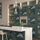 5 x CiCiwind Peel and Stick Wallpaper 16"78.7" Brown and Green Contact Wallpaper Vintage Green Removable Self-Adhesive Plant Leaves Wall Paper for Walls Covering Bedroom Bathroom