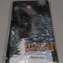 4 Pcs Christmas Disposable Tablecloth 108 x 54 Inch Black Christmas Plastic Tablecloth Rectangle Snowman Table Cloth Tablecover Waterproof Table Cover for Holiday Party Decorations(Black)