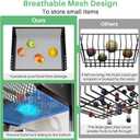 SAYZH Fruit Basket Bowls For Kitchen Counter with Banana Hangers - Detachable Metal Mesh Basket Fruit Stand with Handle - Kitchen Vegetables Bread Snacks Storage Organization, 2 Tier Black