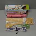 SmileTools Sushi Making Kit For Beginners - 22 Piece DIY Sushi Roller Kit with Bamboo Sushi Rolling Mat, Sushi Bazooka, Chef's Knife, Chopsticks, Holder - Best Starter Sushi Kit (Pink)