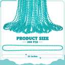 Huskein 100 PCS Lakeblue Beads Necklaces, 33" Round Beads Bulk, Mardi Gras Parade Accessories, Costume Necklaces for Parade Favors Accessories Decorations Festive Event Gender Reveal Party Supplies