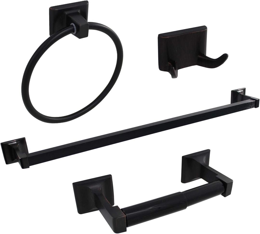 Formosa Design Hardware 4-Piece Bathroom Hardware Kit (Dark Bronze)