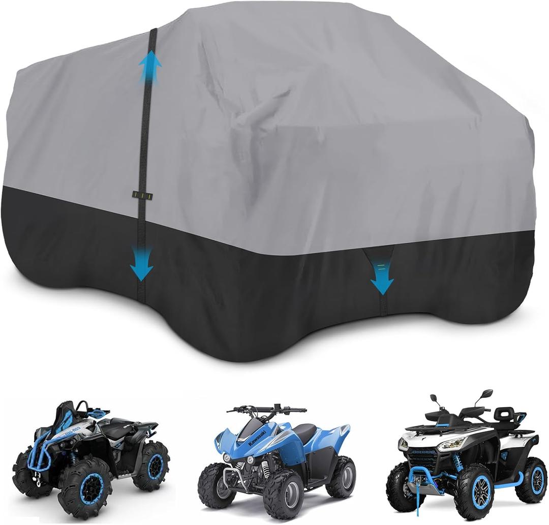 ATV Cover, 600D Waterproof & Windproof 4 Wheeler Covers, Quad Cover Fit for Polaris Yamaha Suzuki Honda, Outdoor Storage All Weather Protect, 85" L x 50W x 42" H