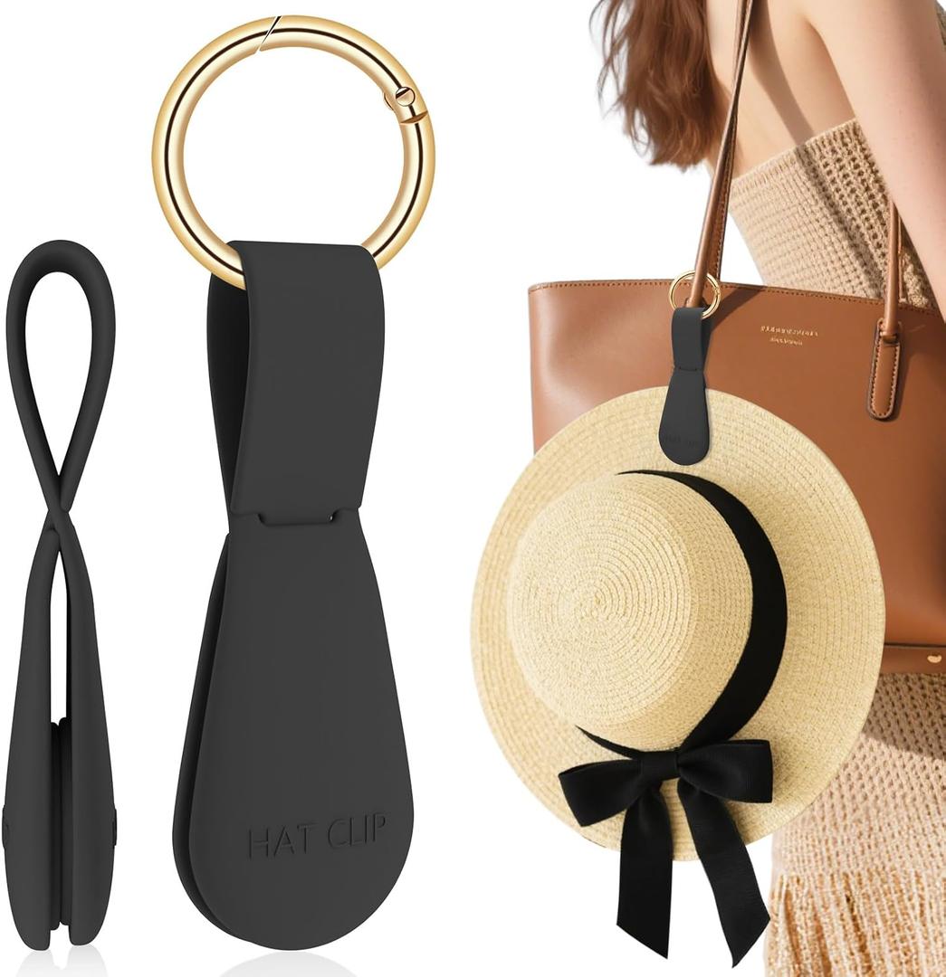 Magnetic Hat Clip 1-Pack - The Black Hat Clip for Travel on Bag, Magnetic Hat Rack for Bag, and Secure Hats Holder for Travel on Caps & Beach Hats, Vacation Essentials