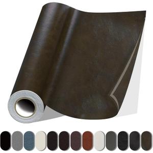 Leather Repair Patch, 17X79 Inch Glossy Self Adhesive Leather Repair, Large Vinyl Patch Tape for Couches, Furniture, Car Seats, Cabinets, Wall, Handbags 17X79 Inch, Dark Brown