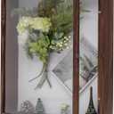 Muzilife Extra Large 16x20 Shadow Box Frame, 3.54" Deep Display Case with Linen Back & Natural Wood Frame, 8 Pins for Jerseys, Flowers, Wedding Keepsakes, Kids' Mementos, Tickets & Photos, Honey Brown