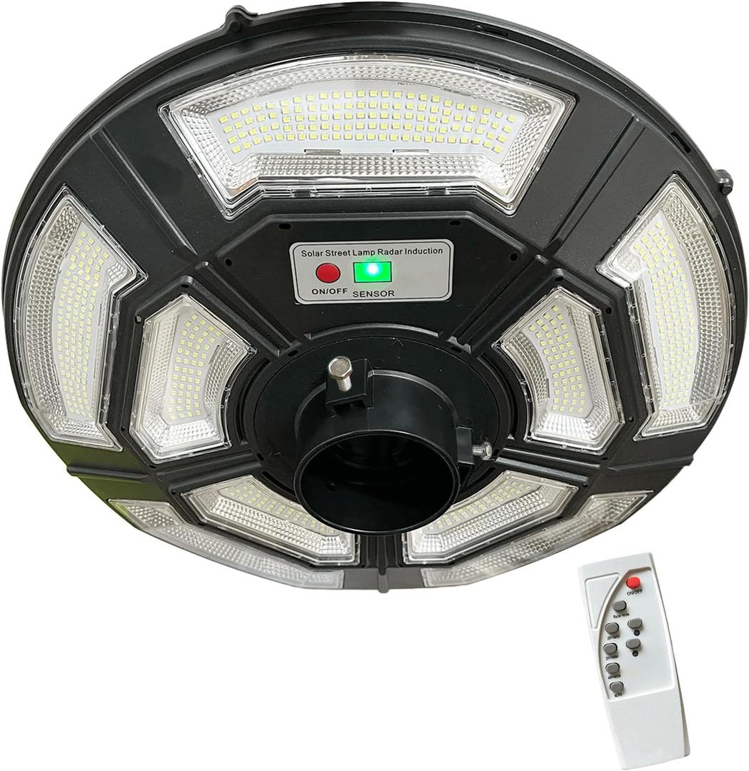 4000W Outdoor Street Light Head, Solar Powered, IP65 Waterproof, 350000LM 750 LEDs, Dusk to Dawn, Timer, Landscape Path Lamps, Post lamp with Remote for Lawn Pathway Driveway Yard