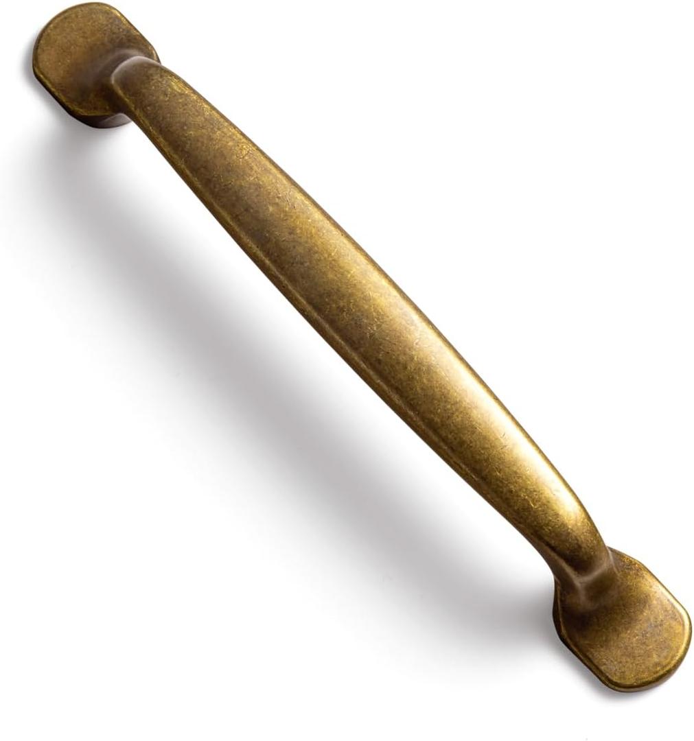 Set of 6 Traditional 5" Center to Center Antique Brass Cabinet Handles  Sturdy and Stylish Pulls for Kitchen Drawer Vintage Hardware