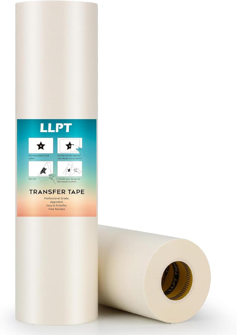 LLPT Transfer Tape Professinal Grade for Vinyl 12 Inch x 100 Feet Pick Vinyl Easily Residue Free Effective for Craft Cutters Stickers Decals Glass Windows Doors Signs and DIY (PG1200TT)