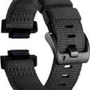 Lijinlan Nylon Band Fit for Casio G-Shock Watch Model GA-110 / DW-5600 / GWM-5610 / DWE-5600/ GW-B5600 / GM-5600 / GMW-B5000 / DW-5305 / DW-6900, Sport Replacement Strap for Gshock (Black)