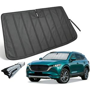 Thickened Windshield Sun Shade for Mazda CX-5 2017-2026 | Accordion Front Window Sunshade Aluminum Reflective UV Protection Shield, Foldable Sun Visor with Storage Bag Car Accessories