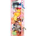 Large Stuffed Animal Storage, Wooden Stuffed Animal Storage Zoo, Toy Holder, Space Saving Toy Zoo for Kidroom, Playroom, Kids Gift, Pink