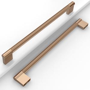 10 Pack 10"(254mm) Champagne Bronze Cabinet Pulls Knurled Kitchen Cabinet Handles Drawer Pulls Cupboard Hardware for Cabinets