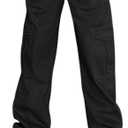 Lepunuo Cargo Pants for Women High Waisted Casual Pants Baggy Stretchy Wide Leg Y2K Streetwear with 6 Pockets M