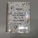 Bible Christian Wildflower Spiral Notebook, Inspirational Religious Journaling Notebooks for Work Office School, Floral Plant Prayer Hardcover Journals Gifts for Women, 160 Pages 5.5 x 8.3 Inch (Color01)