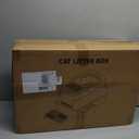 Stainless Steel Litter Box with Lid, XL Closed Metal Litter Box Modular Design with Flip Lid Fits All Cats, Extra Large Covered High Sided Cat Box, Scoop, Non-Sticky, Easy Cleaning (Black)