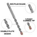 SDS Plus Rotary Hammer Drill Bit Set (10 Pack - 1/8", 1/4", 5/16", 3/8", and 1/2") Carbide Tipped - Perfect for Drilling Through Concrete, Cement, Stone, Brick, Ceramic Pots, & More!