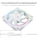 Thermalright TL-S12RW X3 CPU Fan, 120mm White Computer Cooler Fine Aperture ARGB Halo PC Fan,Reverse Airflow Design Chassis Cooling, 1500RPM Speed,3-Pack,White