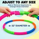 6 Pack: Toy Hoop Bundle Pack - Snap Together Detachable Adjustable Weight Size Plastic Hoops - Kids Hoola Rings for Sports, Exercise, Playing, 32-Inch