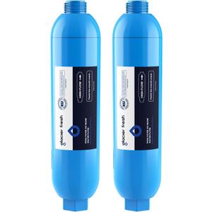 GLACIER FRESH Garden Hose End Pre-Filter for Swimming Pool, Hot Tubs, Spa, Inflatable Pool, Ponds, Greatly Reduces Bad Taste, Odors, Chlorin and Sediment, up to 8,000 Gallons, 2 Pack (Blue)