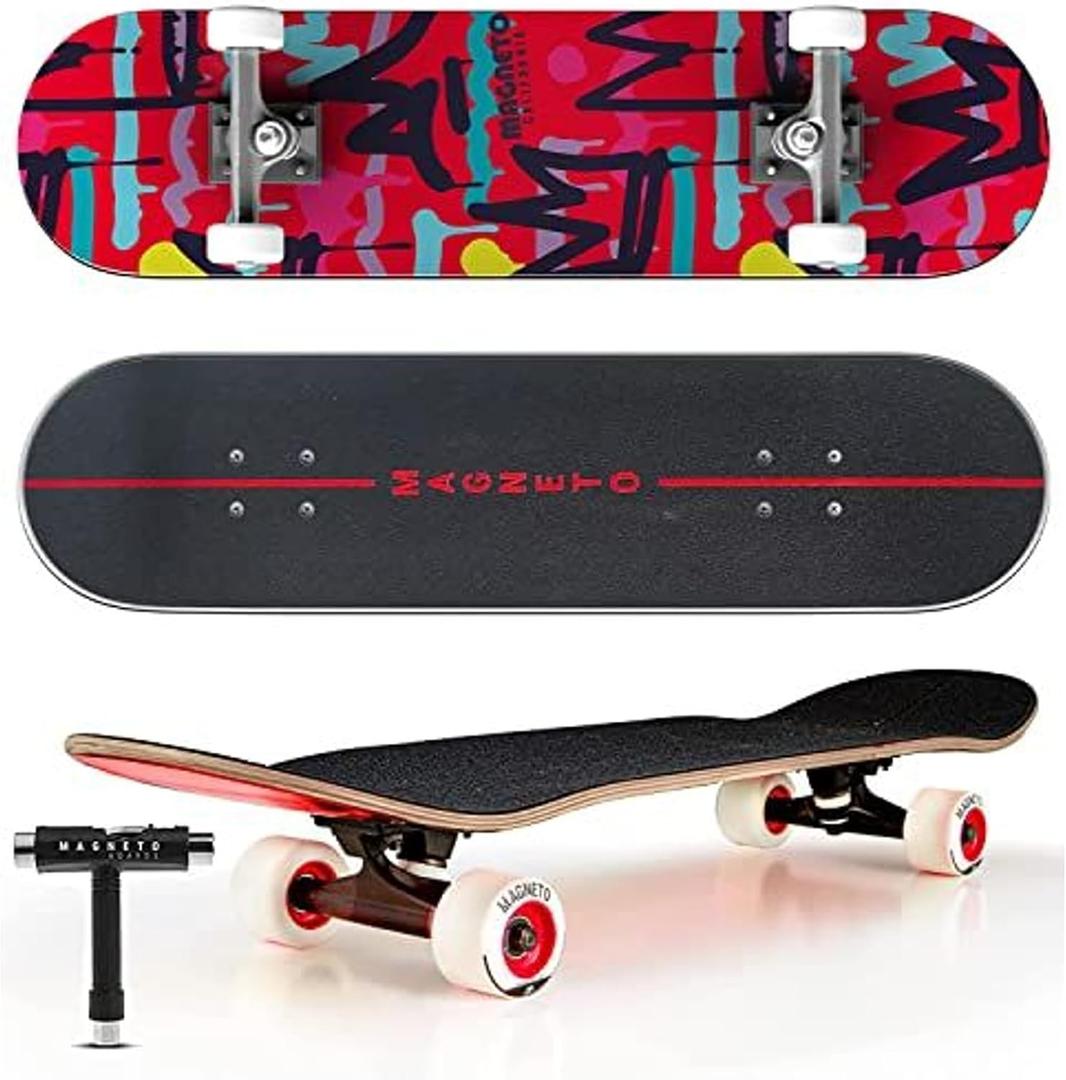 Magneto SUV Skateboards | Fully Assembled Complete 31" x 8.5" Standard Size | 7 Layer Canadian Maple Deck | Designed for All Types of Riding Kids Adults Teens Men Women Boys Girls | Free Skate Tool