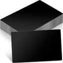 100pcs Black Metal Business Cards Alloy Metal Business Card Blanks for Laser Engraving Customer DIY Cards (Glossy & Matte Black)