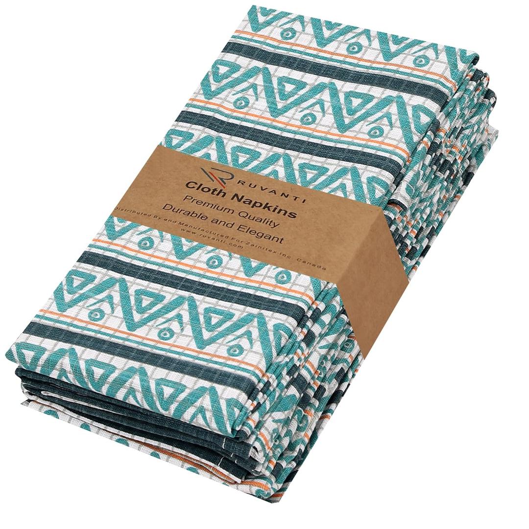 Ruvanti Cloth Napkins Set of 12, 18x18 Reusable Napkins Cloth Washable, Soft & Durable Table Napkin, Poly Cotton Fabric Dinner Napkins for Parties, Christmas, Thanksgiving, Weddings - Kite