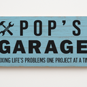 SET OF 3, Wood Sign for Grandpa - Pop pop's Garage - Vintage Wooden Hanging Wall Plaque,Funny Gift for Grandpa ,Garage Decor Workshop & Farmhouse Wall Decor Gift for Grandfather(POP POP'S).